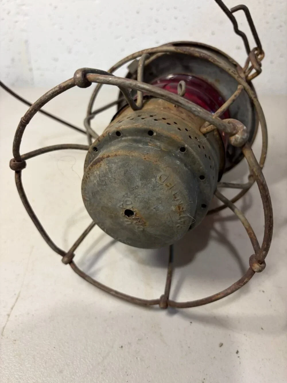 Antique Adlake SOU RY Red Globe Railroad Lantern Lamp